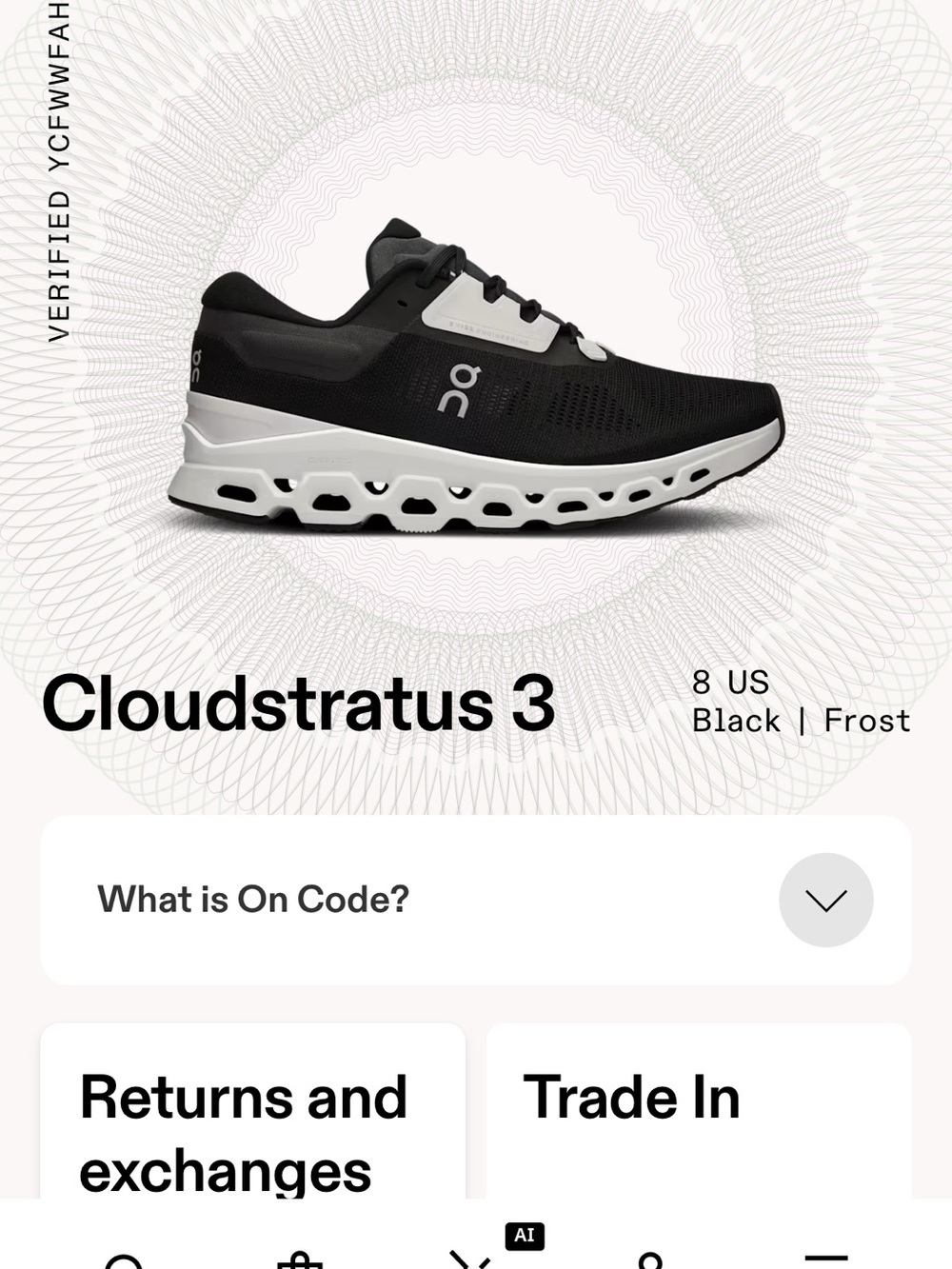 OnCloud Women’s 8 Running Shoes Women's CloudStratus - Picture 4 of 5